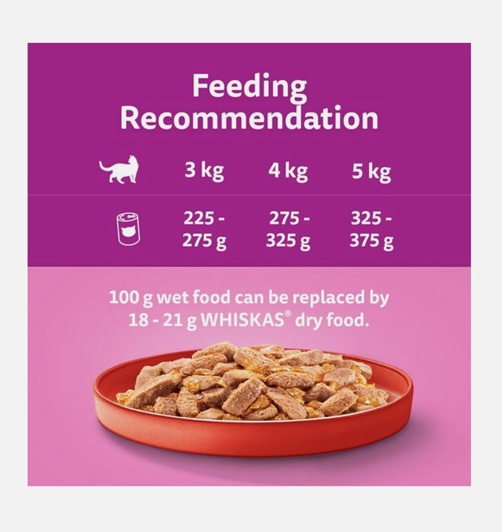 WHISKAS 1+ Meaty Menu Cat Food in Jelly 6x400g