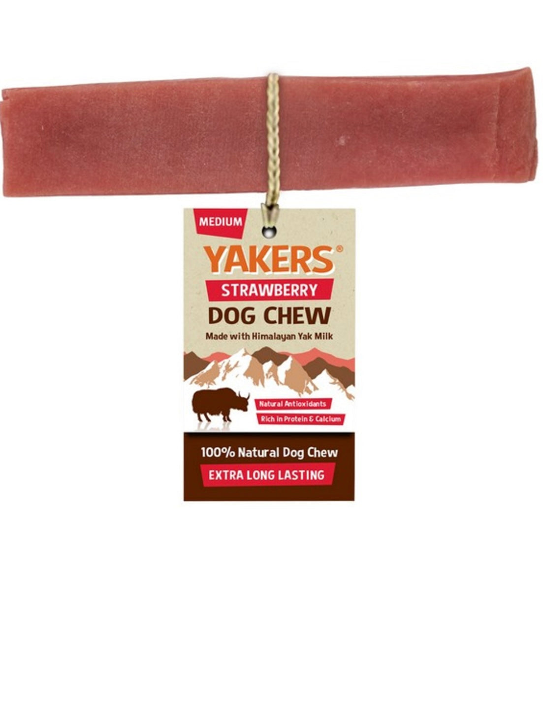 Yakers - Strawberry Dog Chew (Medium)