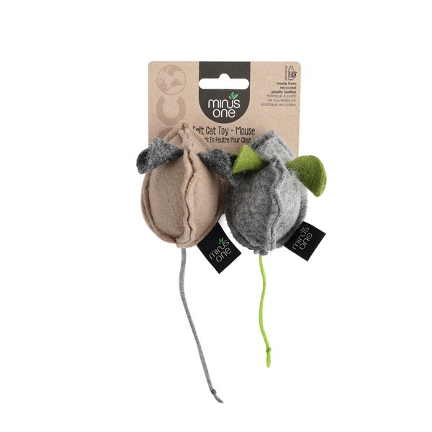 All For Paws - Minus One Felt Cat Toy Two Pack Mouse