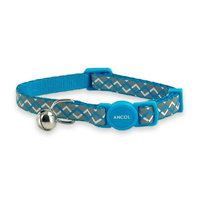 Ancol - Reflective Zig-Zag Cat Collar Blue (20-30cm)