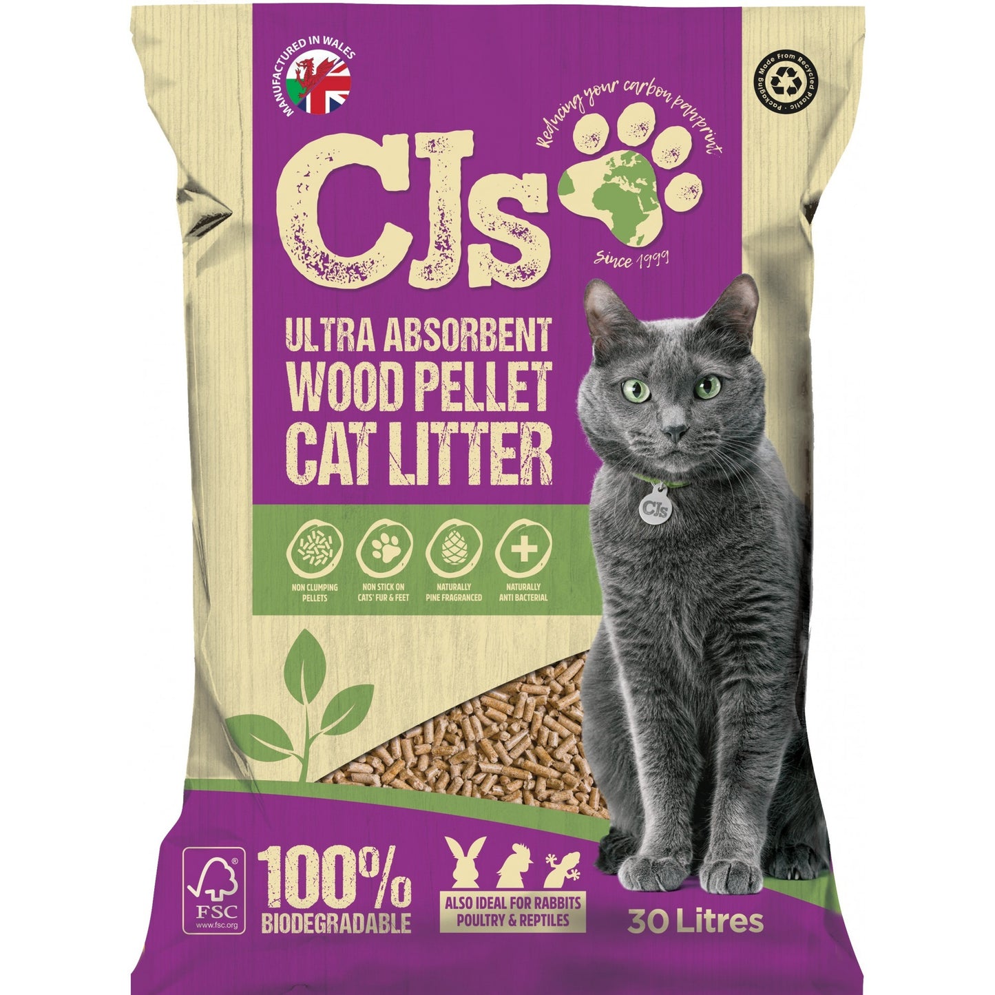 ) CJs - Wood Cat Litter (30Ltr)