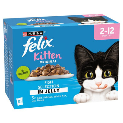Felix - Original Kitten Fish Selection in Jelly Wet Cat Food (12x85g)