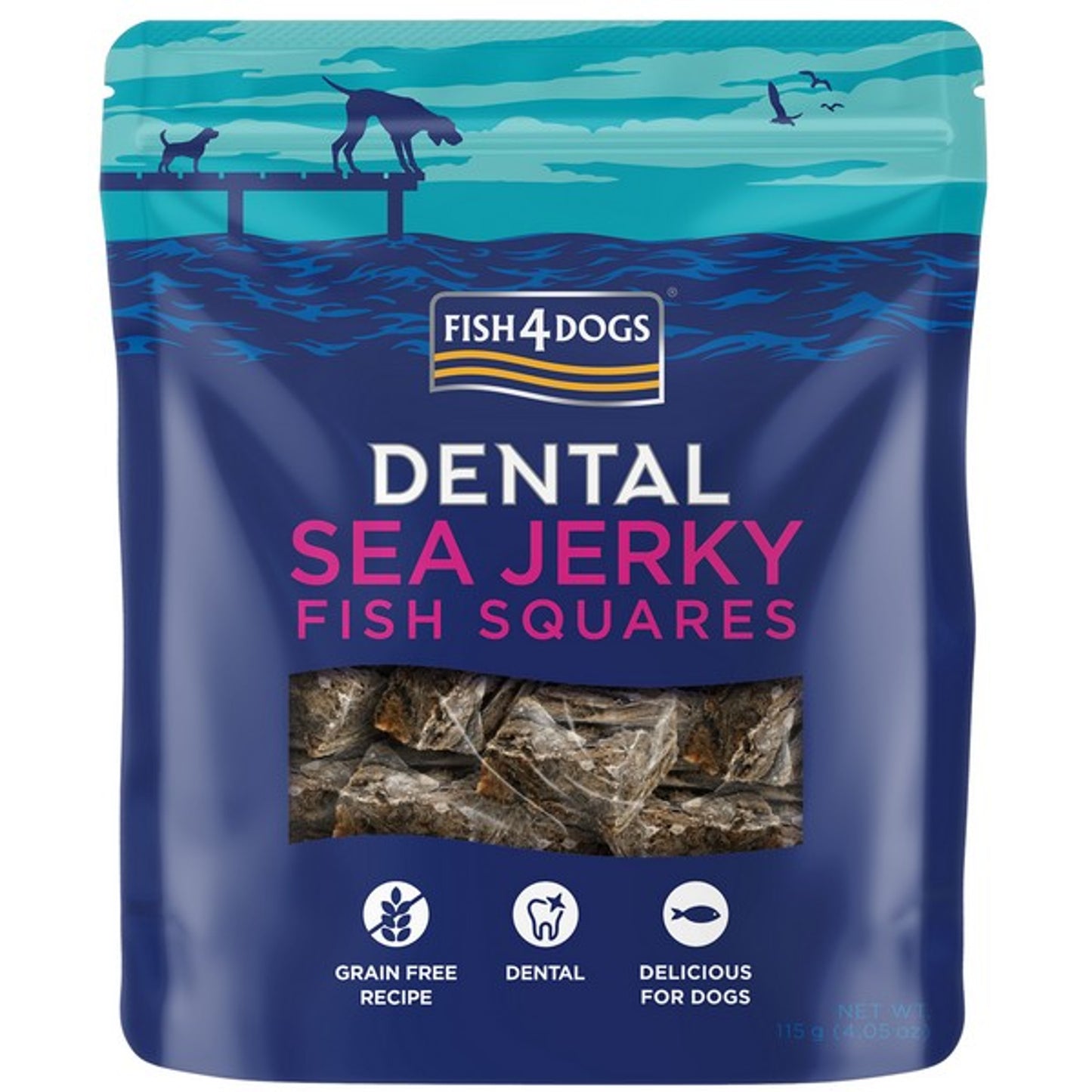 Fish4Dogs - Dental Sea Jerky Fish Squares (115g)
