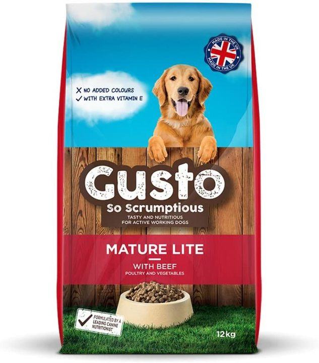 Gusto - Mature Lite With Beef Kibble (12kg)