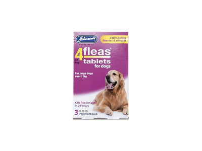 Johnsons - 4 Fleas Dog Flea Tablets Over 11kg - (3 tabs)