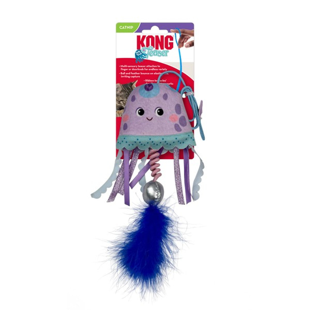 Kong - Teaser Jelly Fish Cat Toy (assorted colours)