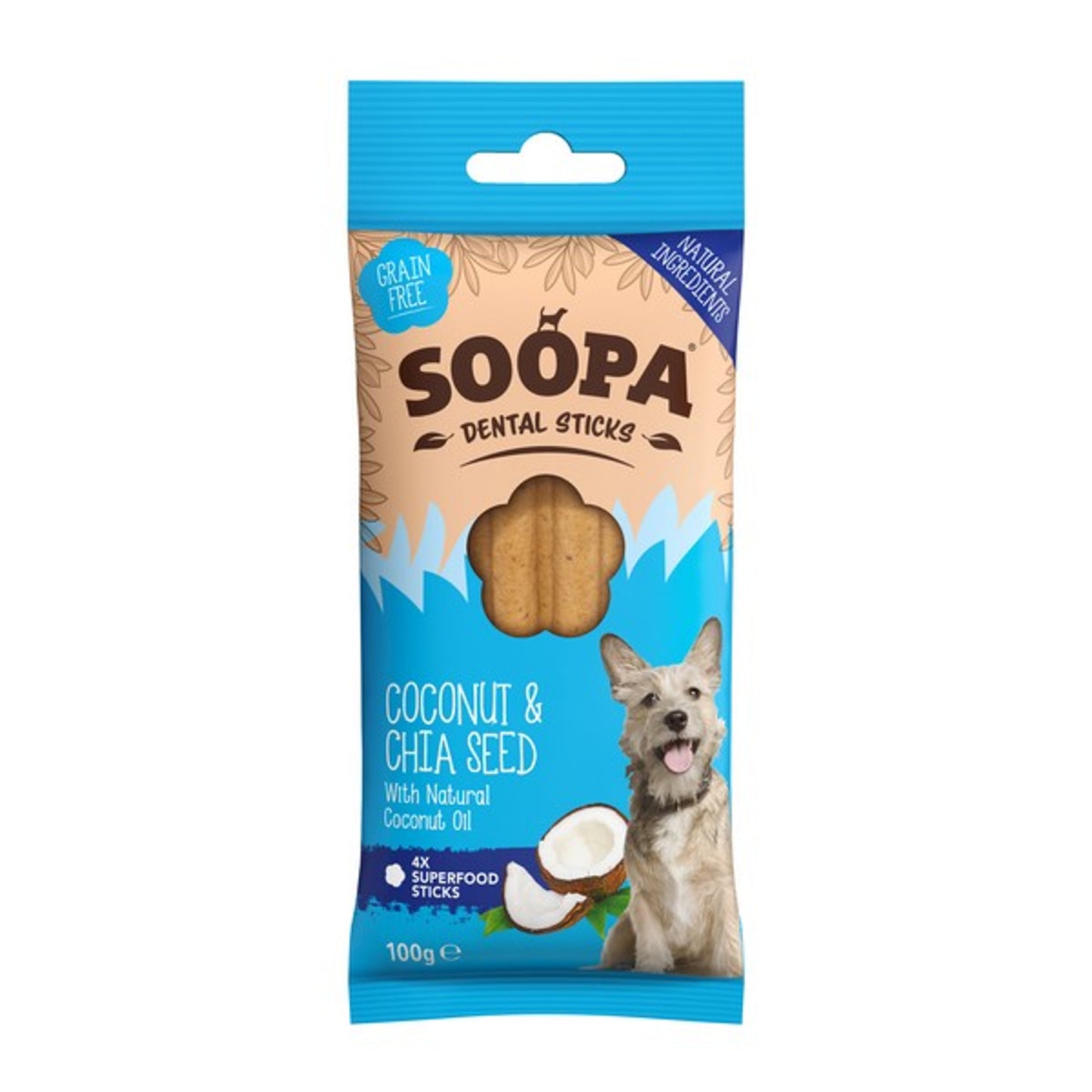 Soopa - Coconut & Chia Seed Dental Sticks (100g)