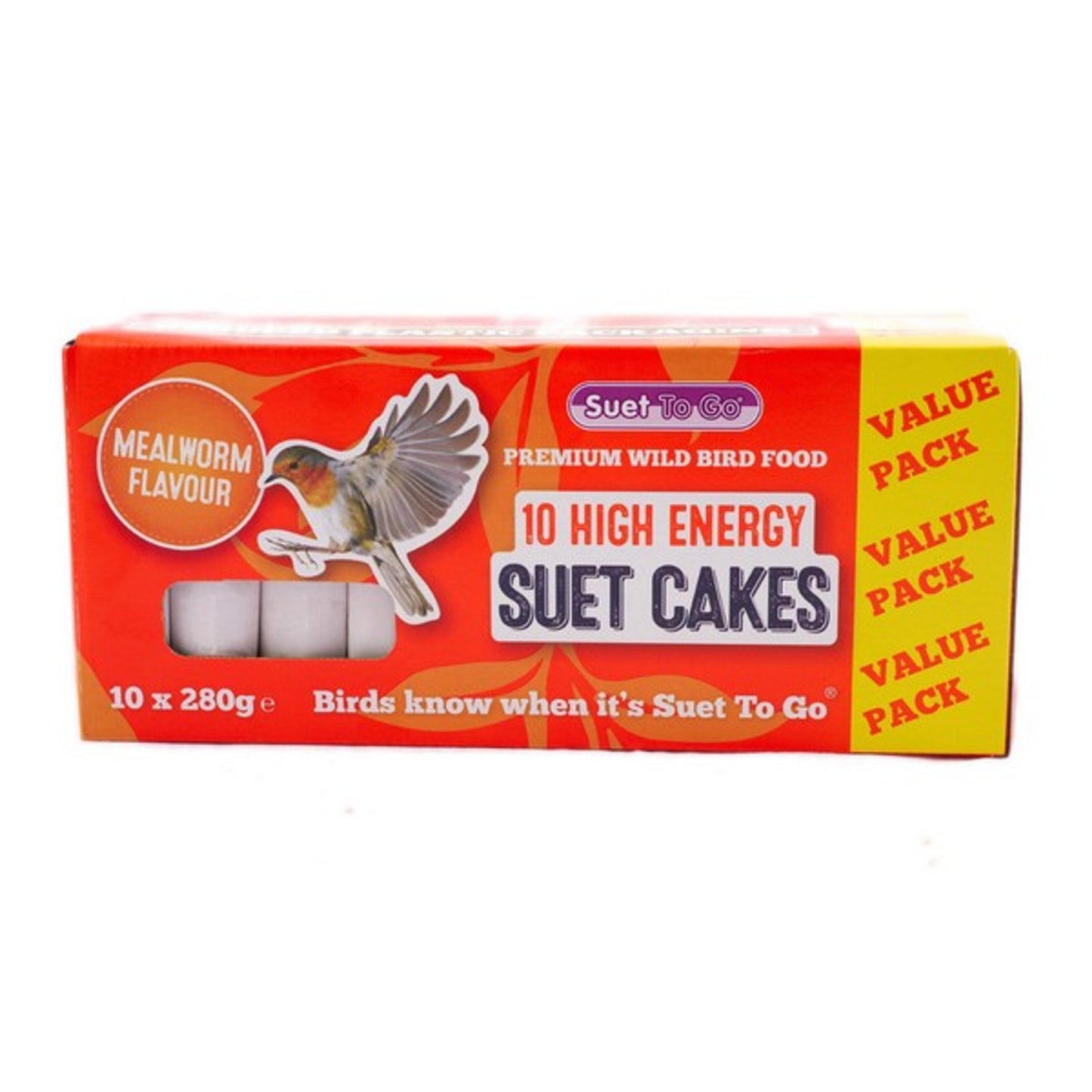 Suet to Go - Block Mealworms Value Box (10 x 280g)