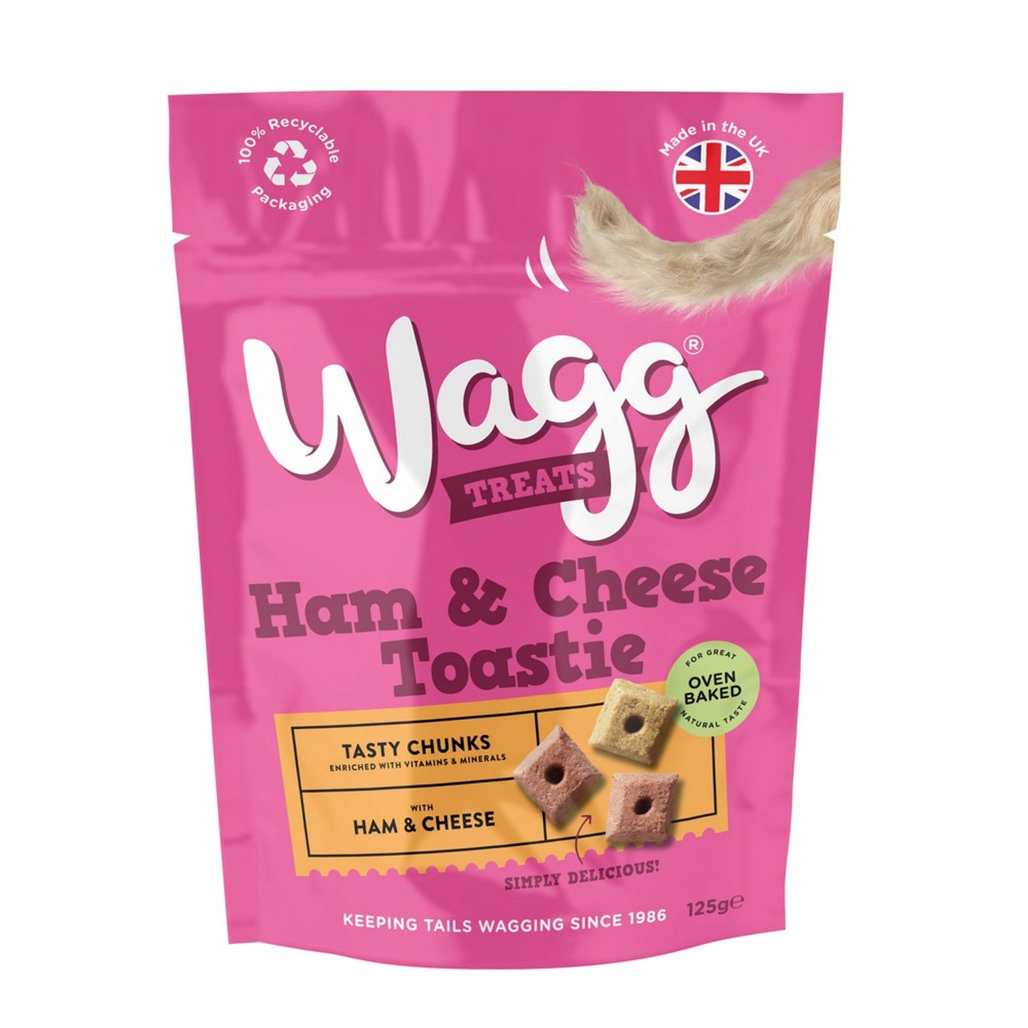 Wagg - Ham with Cheese Toastie Grain Free Treats (125g)