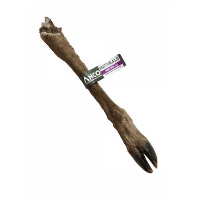 Anco Naturals hairy roe deer leg dog chew treat, durable hypoallergenic natural chew for strong chewers
