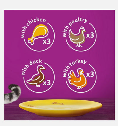 Whiskas - 7+ Cat Pouches Poultry Feasts in Jelly (12x85g)