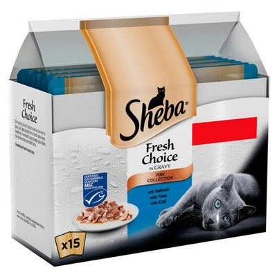 Sheba - Fresh & Fine Cat Pouches Fish in Gravy (15x50g)