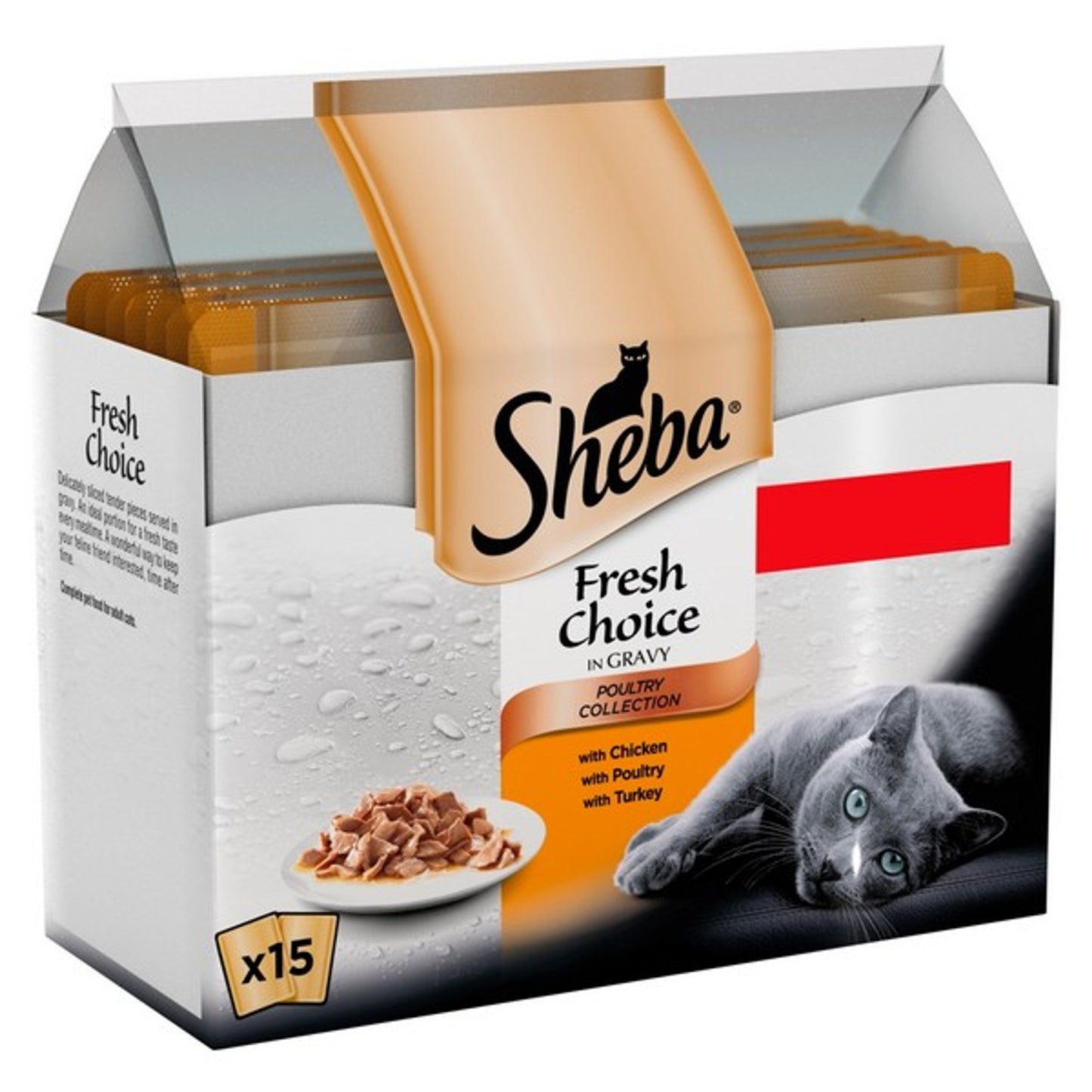 Sheba - Fresh & Fine Cat Pouches Poultry in Gravy (15x50g)