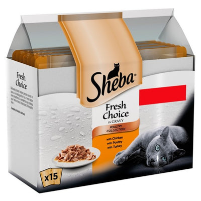 Sheba - Fresh & Fine Cat Pouches Poultry in Gravy (15x50g)