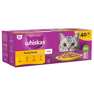 Whiskas - 1+ Poultry Feast in Jelly (40x85g)